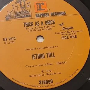 Reprise Records | Media | Jethro Tull Thick As A Brick Vintage Vinyl ...